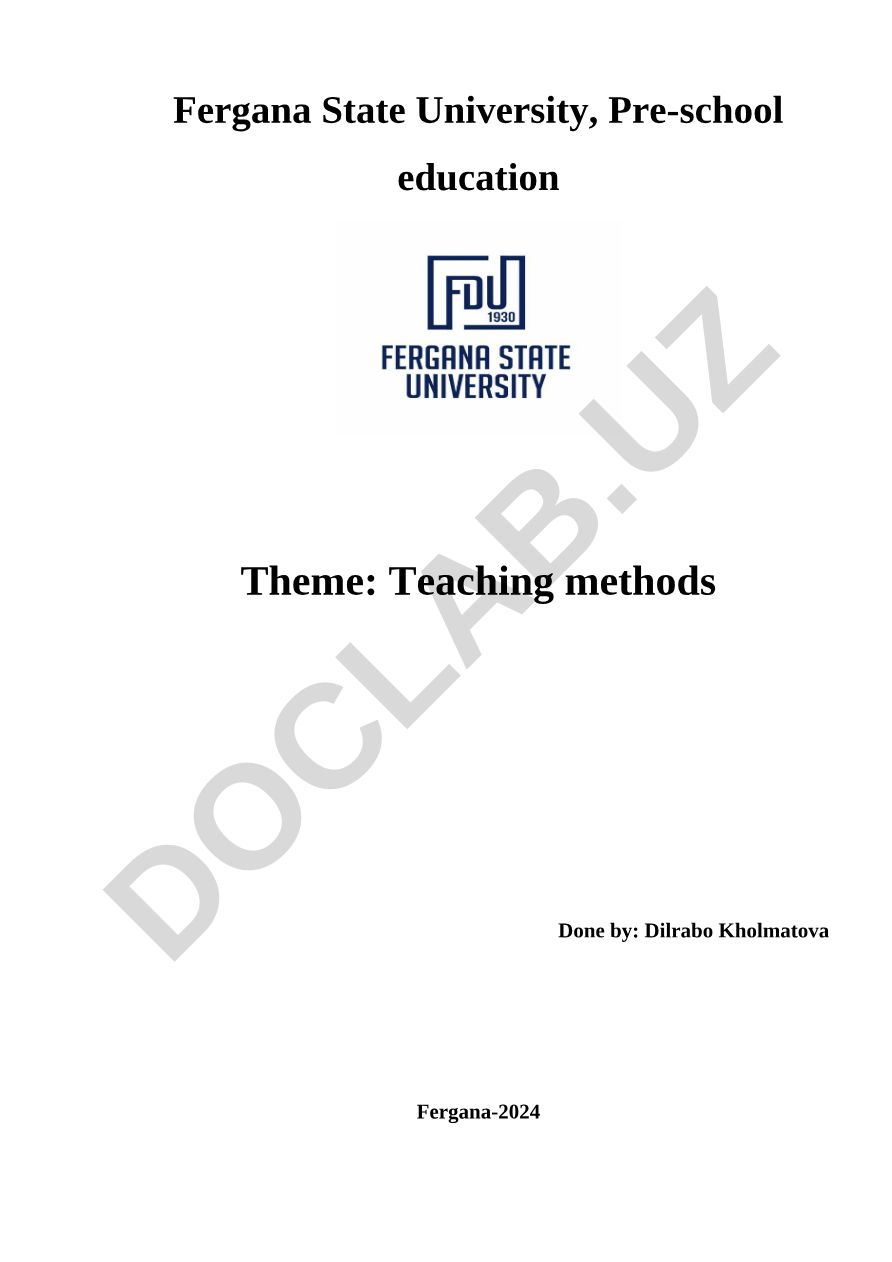 Teaching methods
