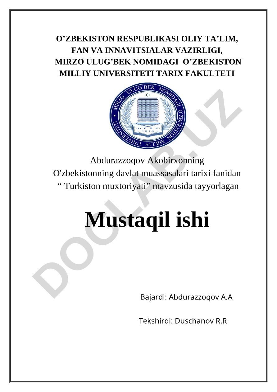 Turkiston muxtoriyati