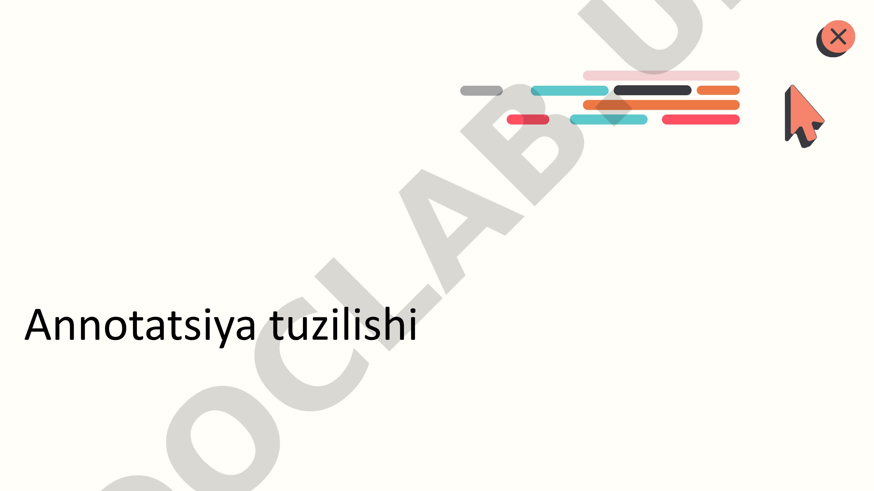 Annotatsiya tuzilishi va uning asosiy elementlari