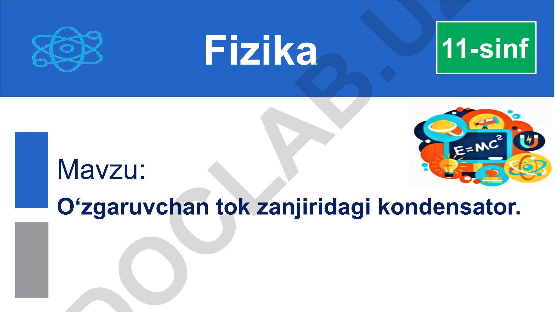 O‘zgaruvchan tok zanjiridagi kondensator