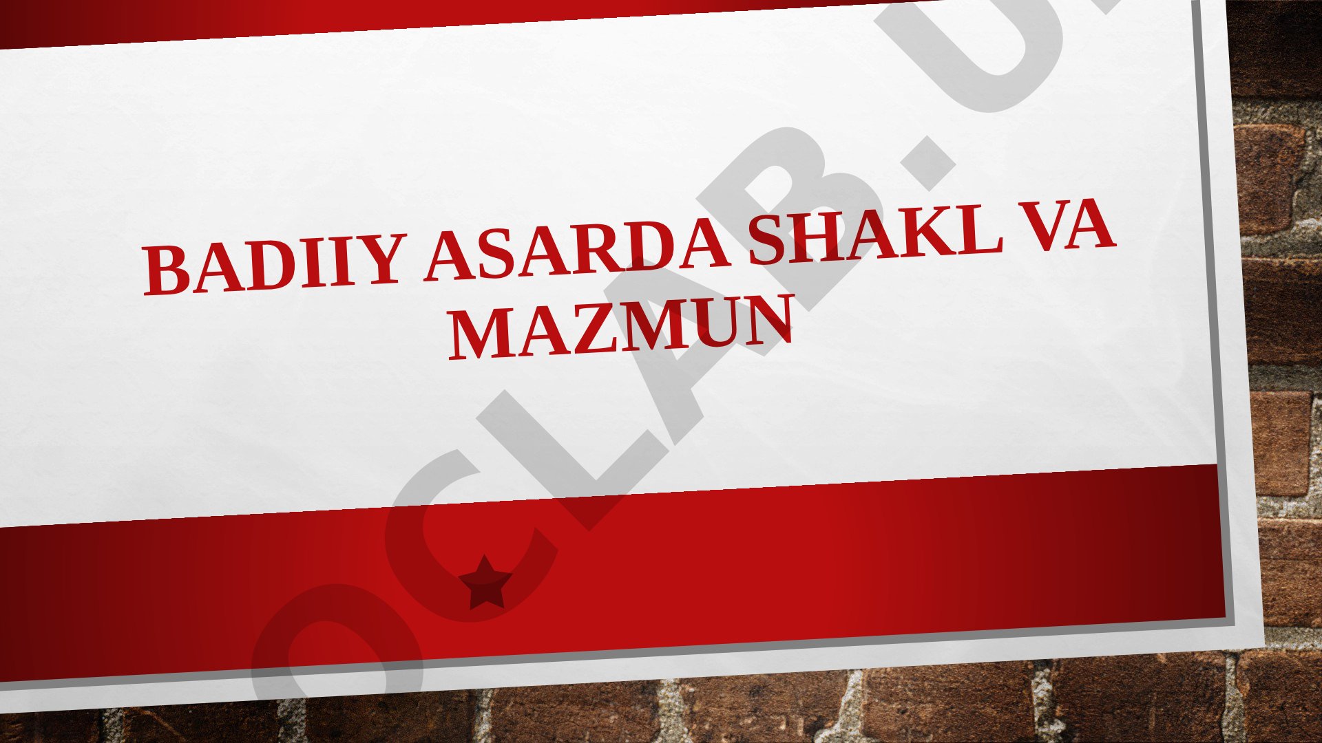 Badiiy asarda shakl va mazmun