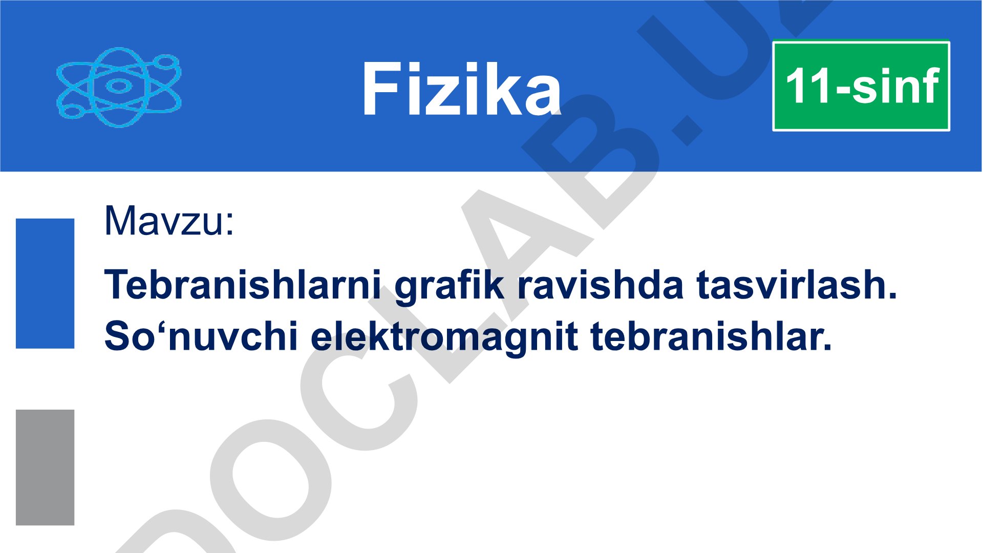 Tebranishlarni grafik ravishda tasvirlash. So‘nuvchi elektromagnit tebranishlar