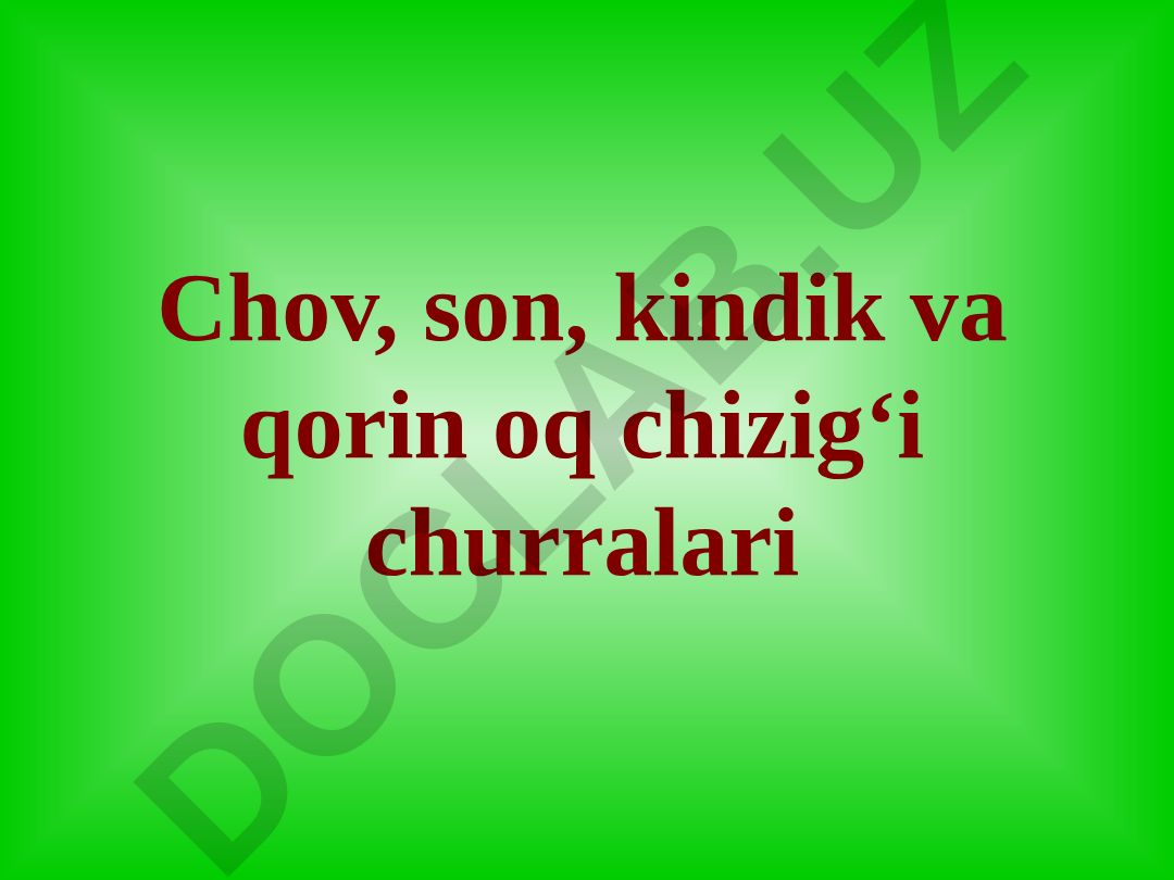 Chov, son, kindik va qorin oq chizig'i churralari anatomiyasi
