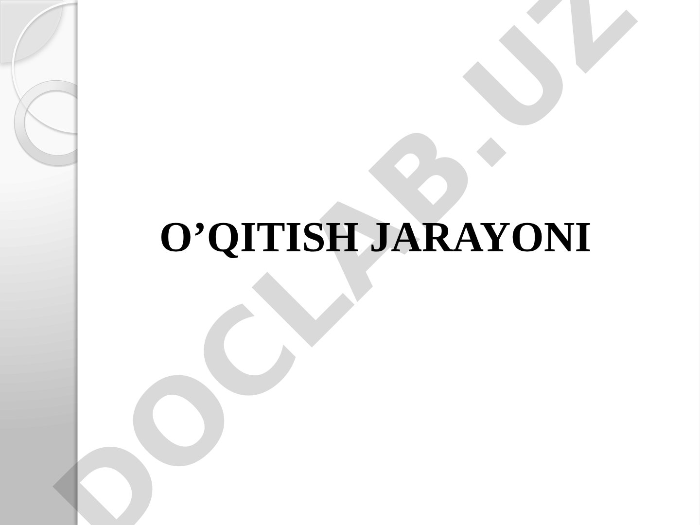O'qitish jarayoni rejasi: dars tizimi va tashkiliy shakllar