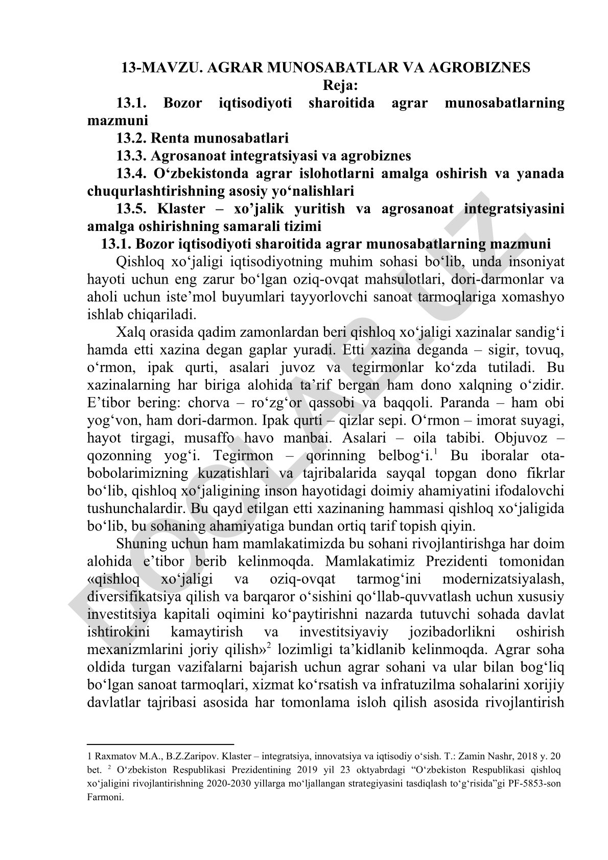 Agrar munosabatlari va agrobiznes