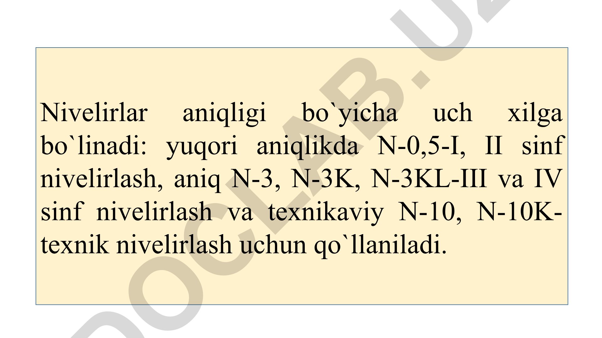 Nivelirlar turlari va ishlash prinsiplari