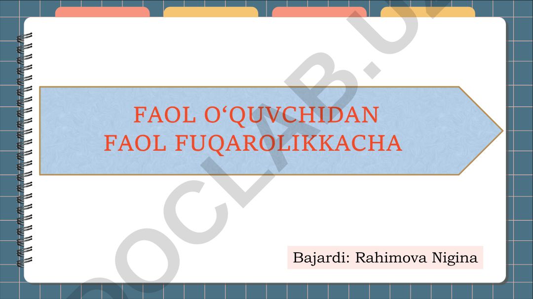 Faol o‘quvchidan faol fuqarolikka