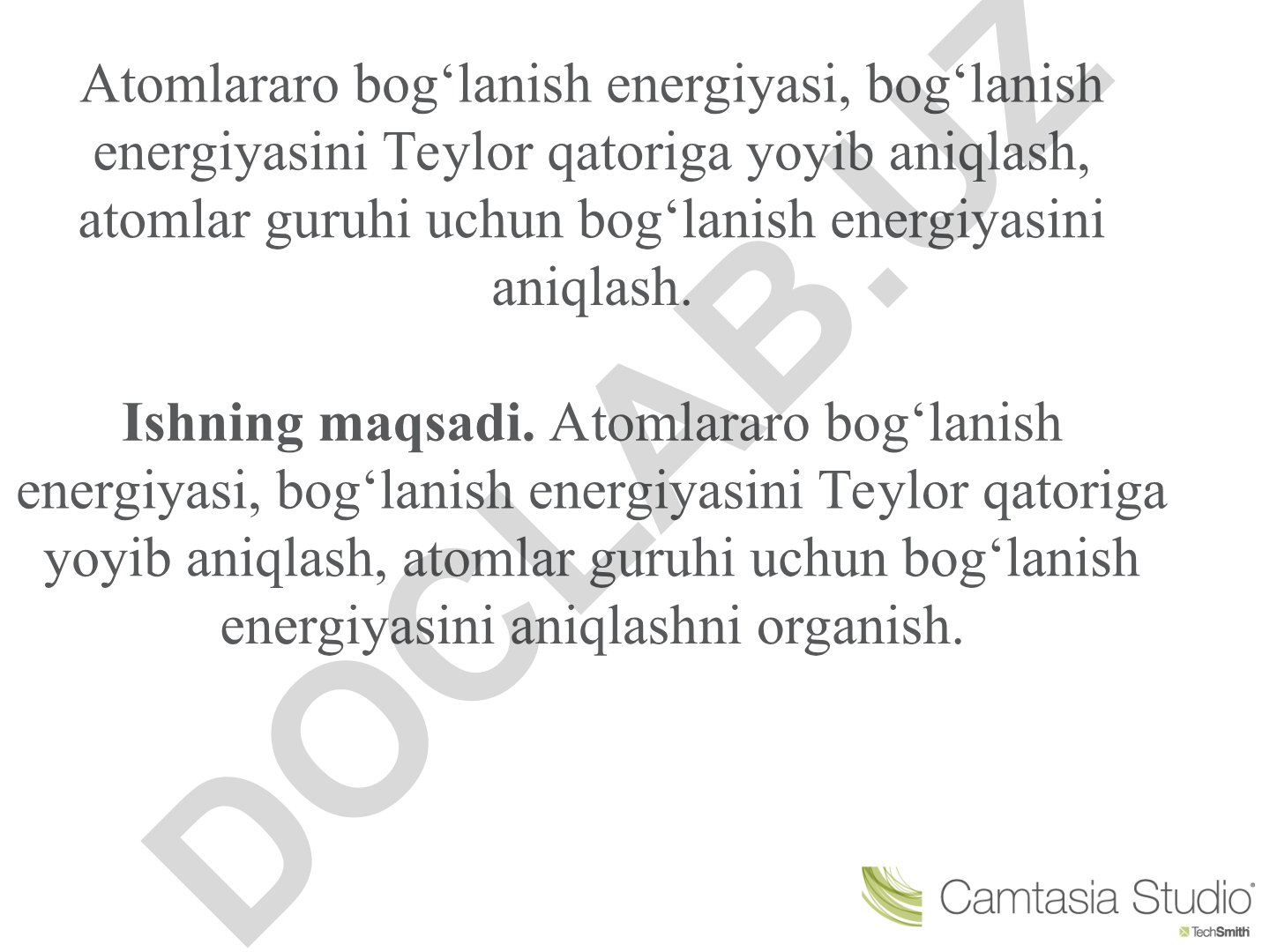 Atomlararo bog‘lanish energiyasini Teylor qatoriga yoyib aniqlash