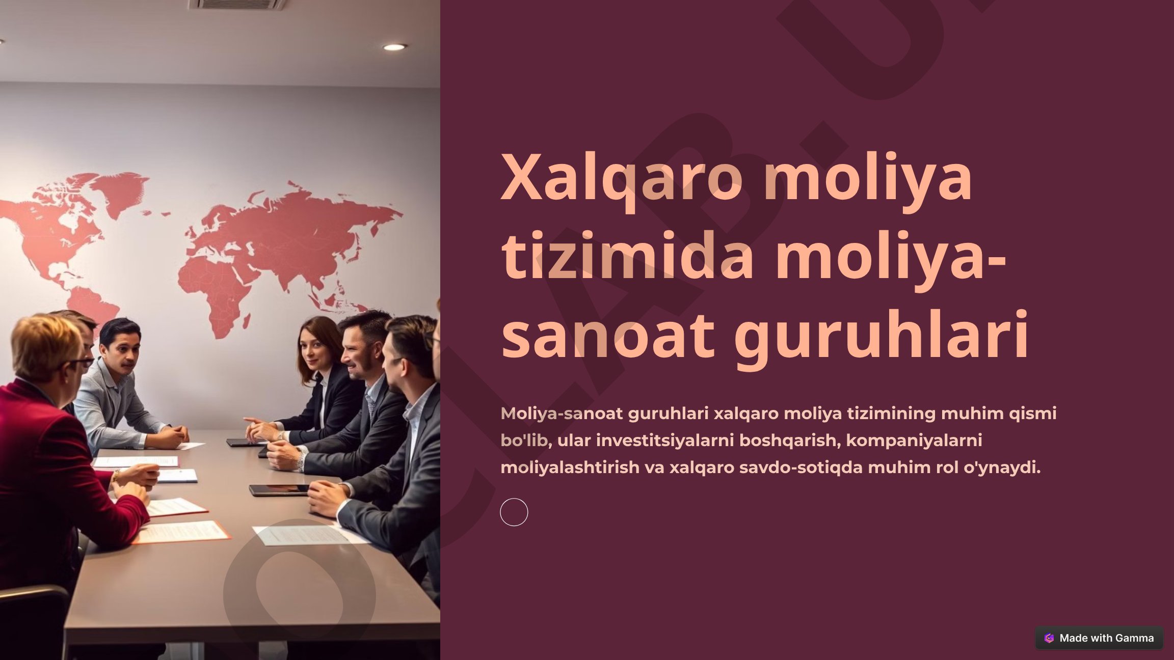 Xalqaro moliya tizimida moliya-sanoat guruhlari