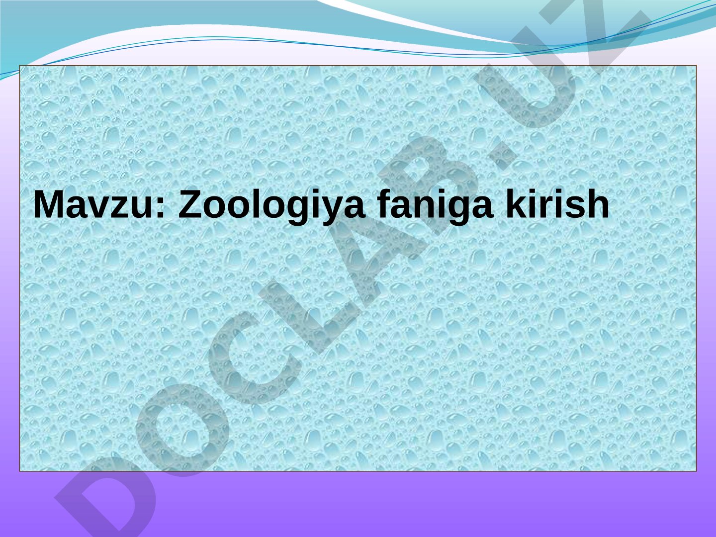 Zoologiya faniga kirish