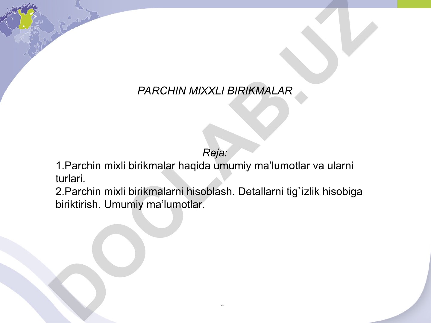 Parchin mixli birikmalar haqida umumiy ma'lumotlar va hisoblash