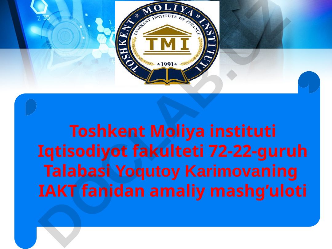 Iqtisodiyotda amaliy dasturiy ta'minotning o’rni va ahamiyati