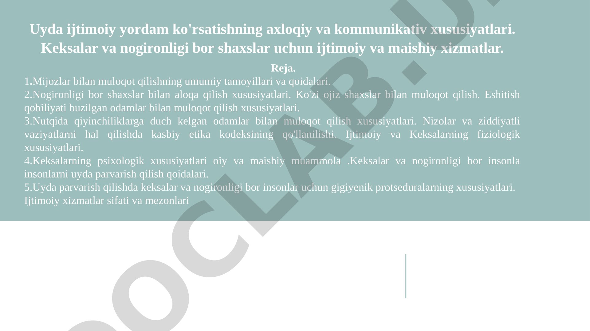 Uyda ijtimoiy yordam ko'rsatishning axloqiy va kommunikativ xususiyatlari