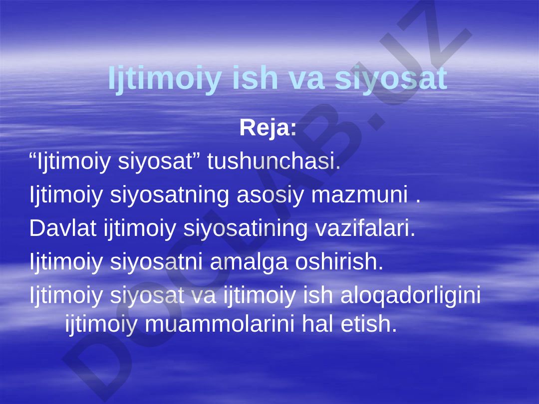 Ijtimoiy ish va siyosat
