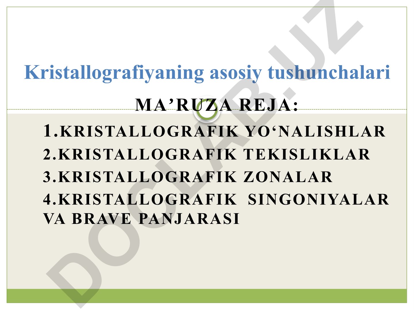 Kristallografik yo'nalishlar, tekisliklar, zonalar va singoniyalar