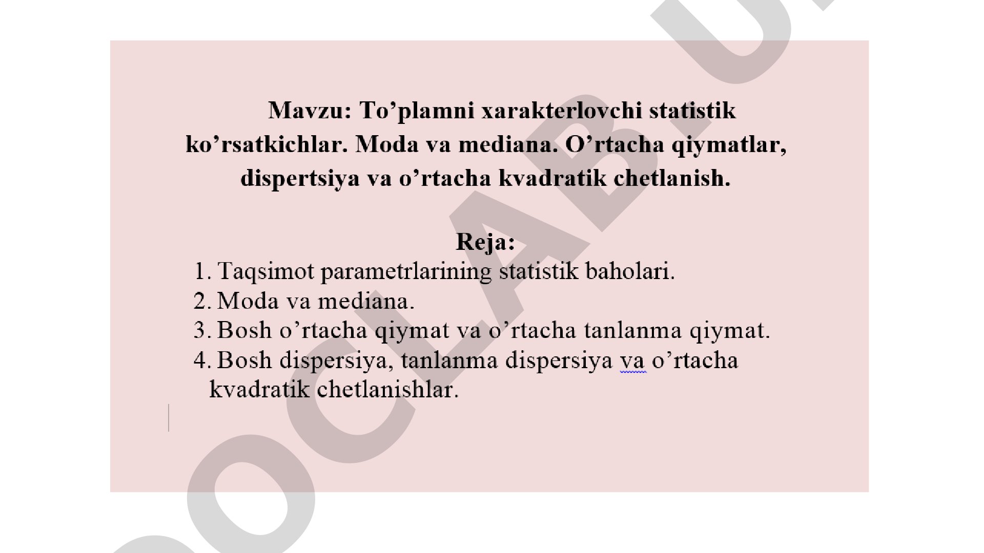 Taqdimot mavzusi aniqlanmadi