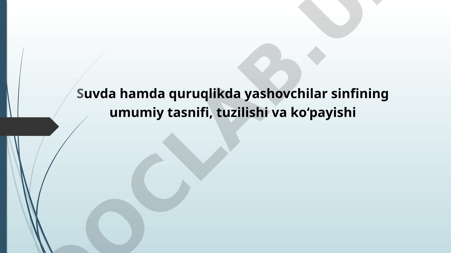 Suvda hamda quruqlikda yashovchilar sinfining umumiy tasnifi, tuzilishi va ko‘payishi