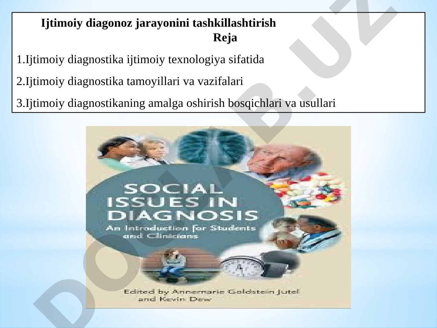 Ijtimoiy diagnostika jarayonini tashkillashtirish
