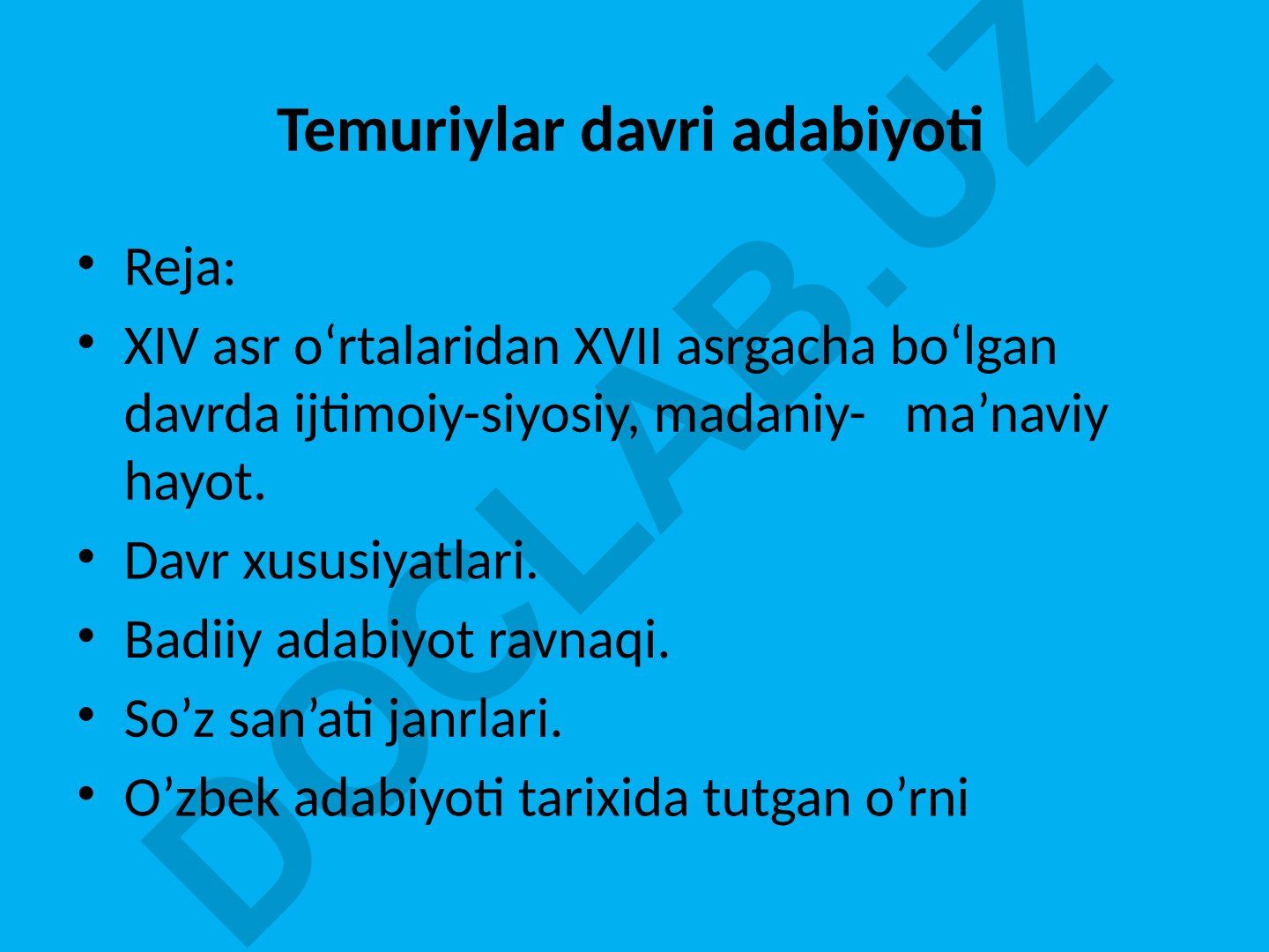 Temuriylar davri adabiyoti