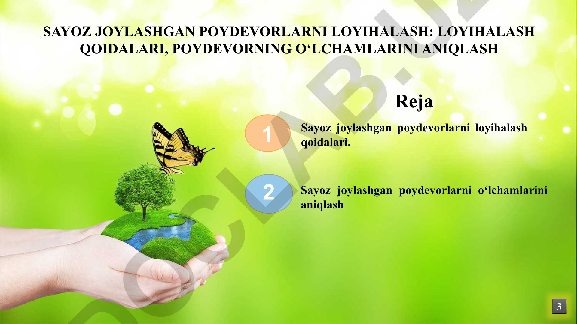 Sayoz joylashgan poydevorlarni loyihalash qoidalari