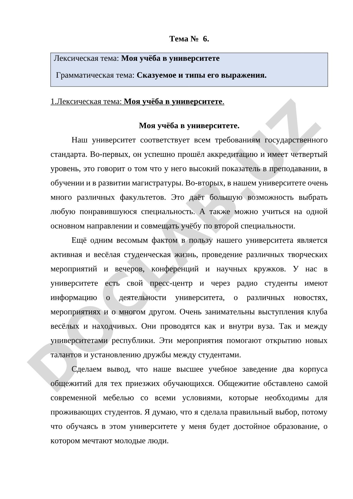 Моя учёба в университете