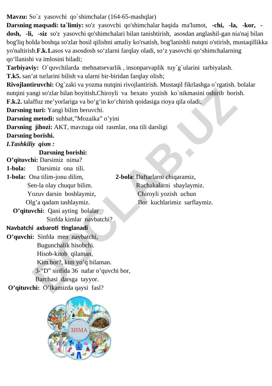 So`z yasovchi qo`shimchalar (164-65-mashqlar)