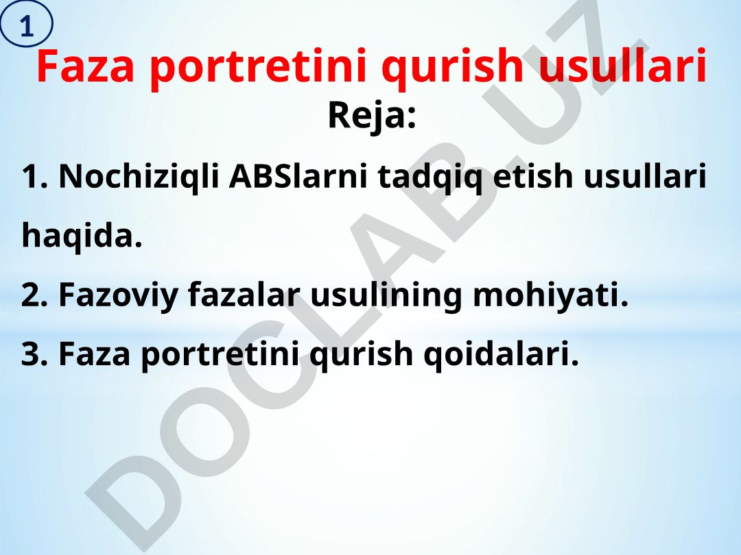 Faza portretini qurish usullari