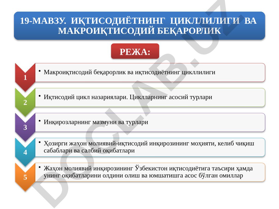 Иқтисодиётнинг цикллилиги ва макроиқтисодий беқарорлик