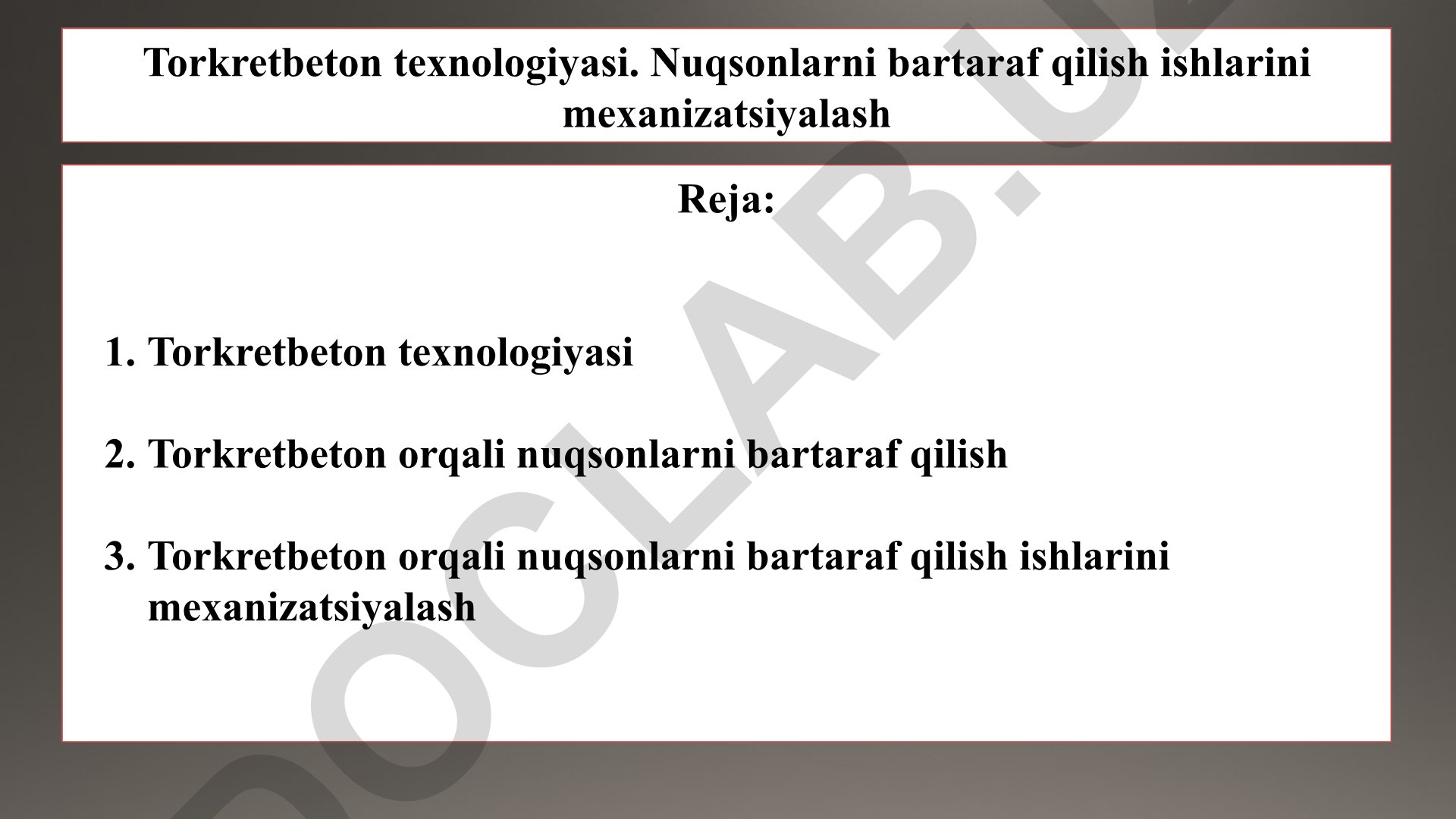 Torkretbeton texnologiyasi va nuqsonlarni bartaraf qilish ishlarini mexanizatsiyalash