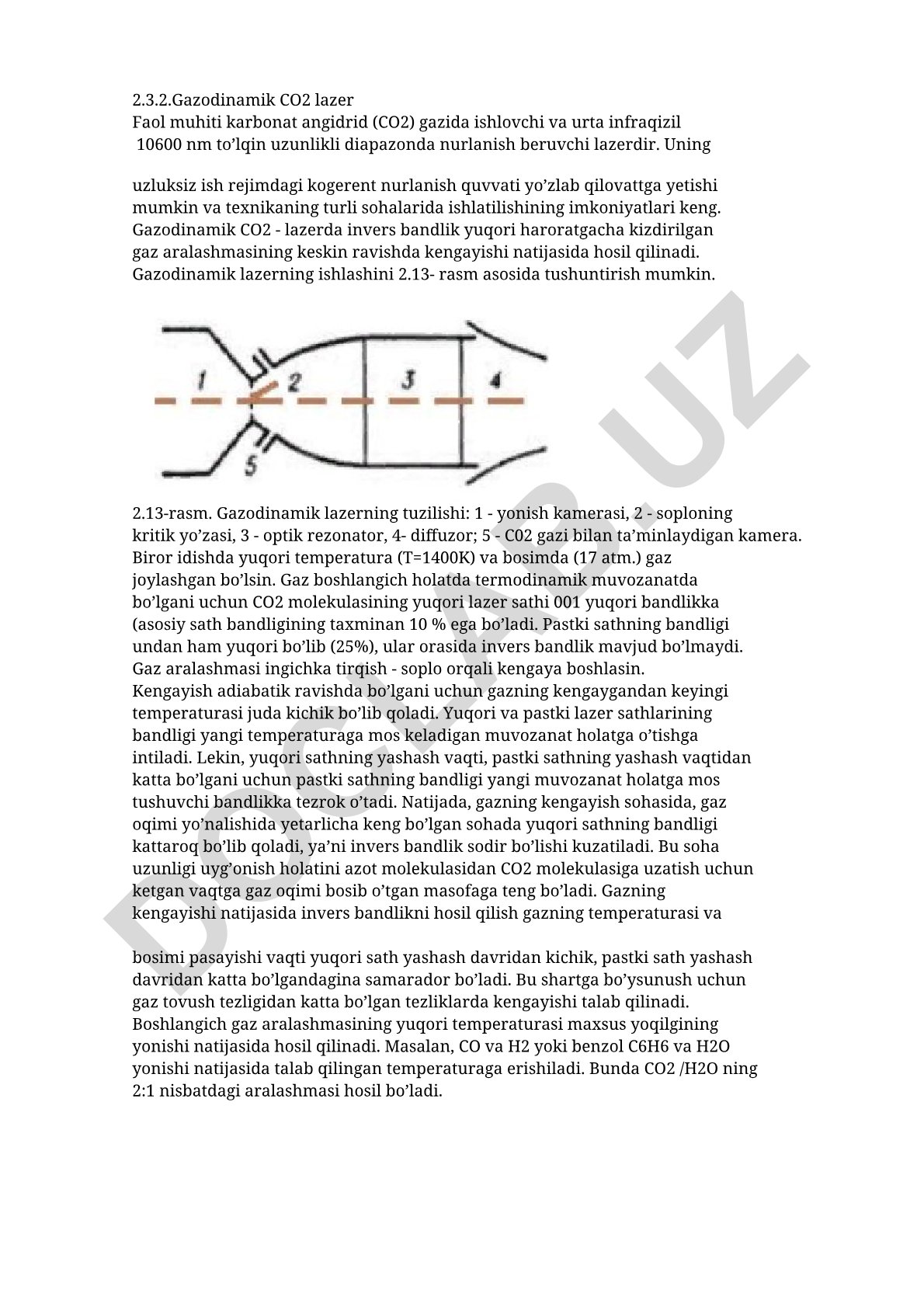 Gazodinamik CO2 lazerning ishlash prinsipi va tuzilishi