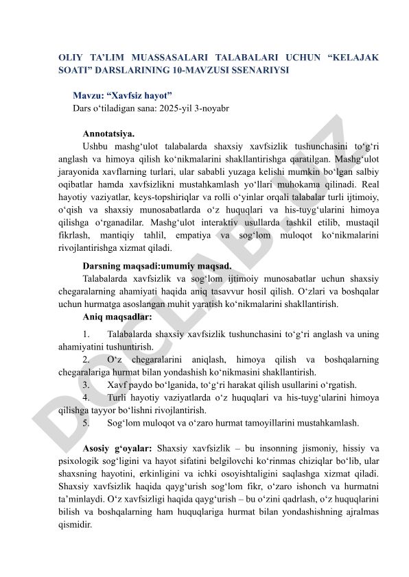 Xavfsiz hayot