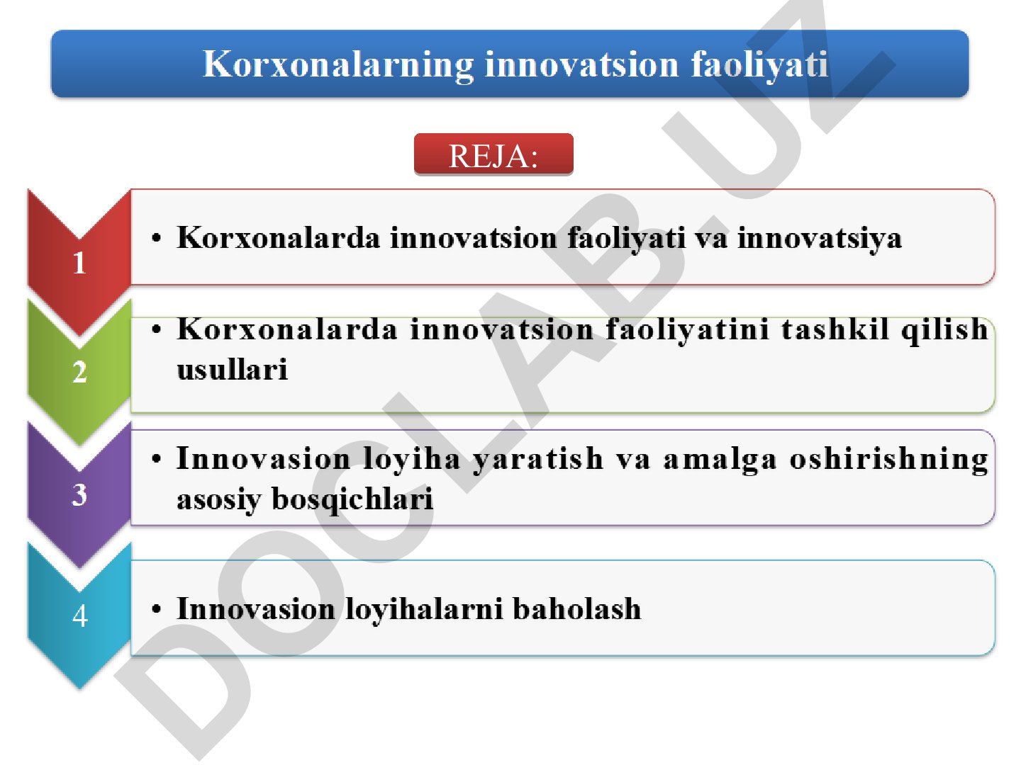 Korxonalarda innovatsion faoliyat va innovatsiyaning zamonaviy iqtisodiyotdagi roli