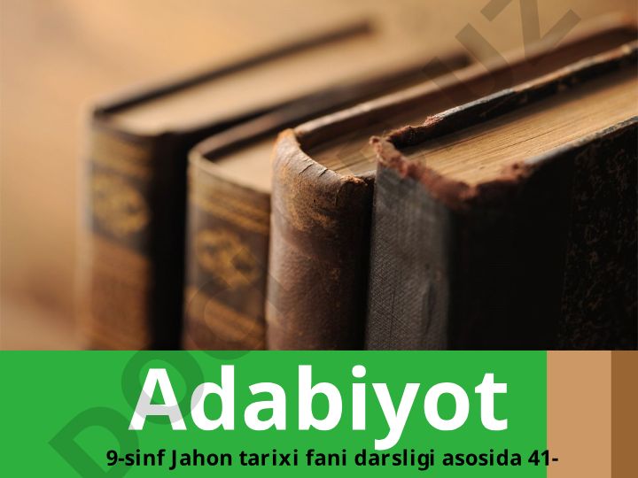 XIX asr oxiri — XX asr boshlarida Yevropa va Amerika adabiyoti