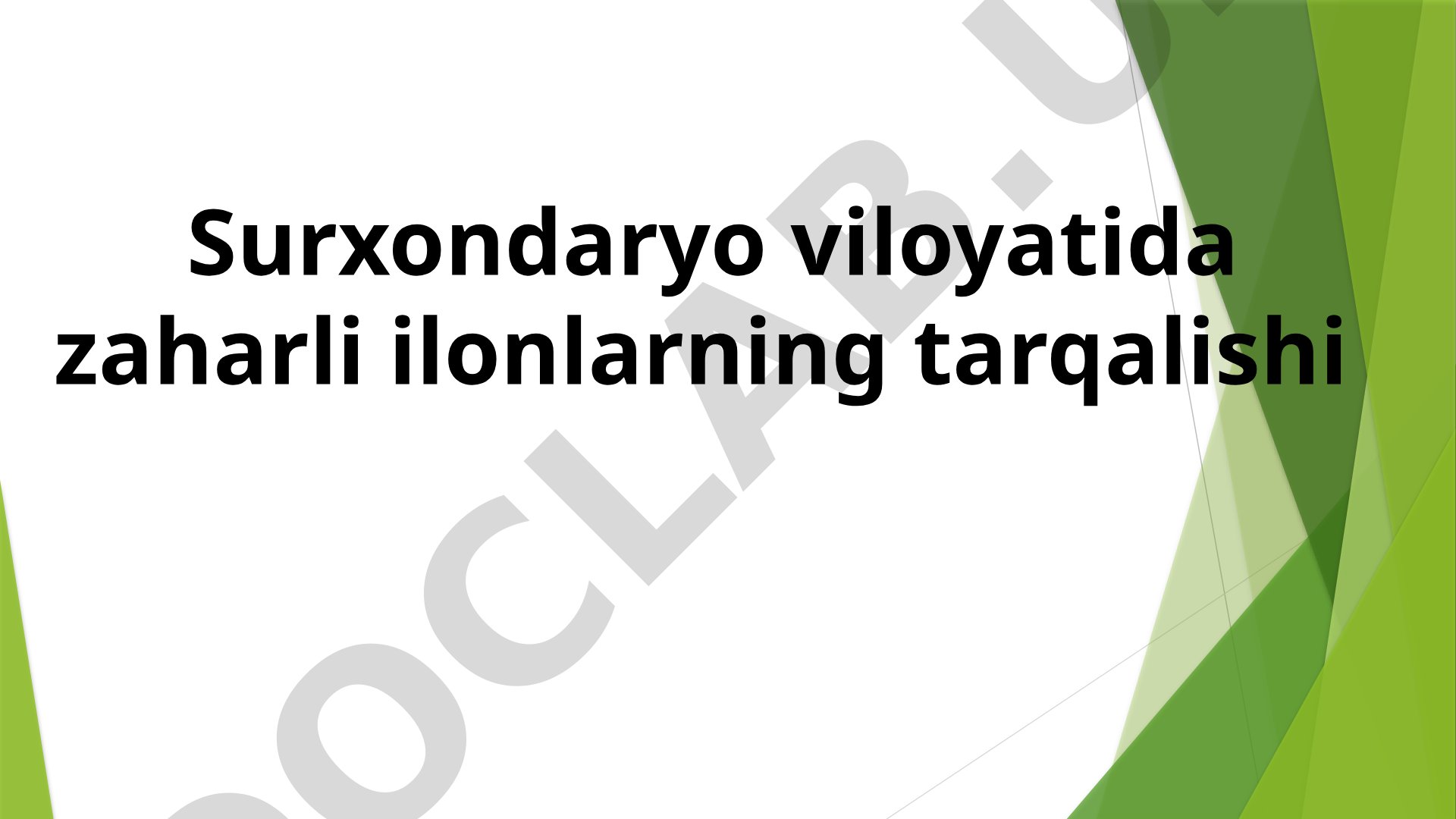 Surxondaryo viloyatida zaharli ilonlarning tarqalishi