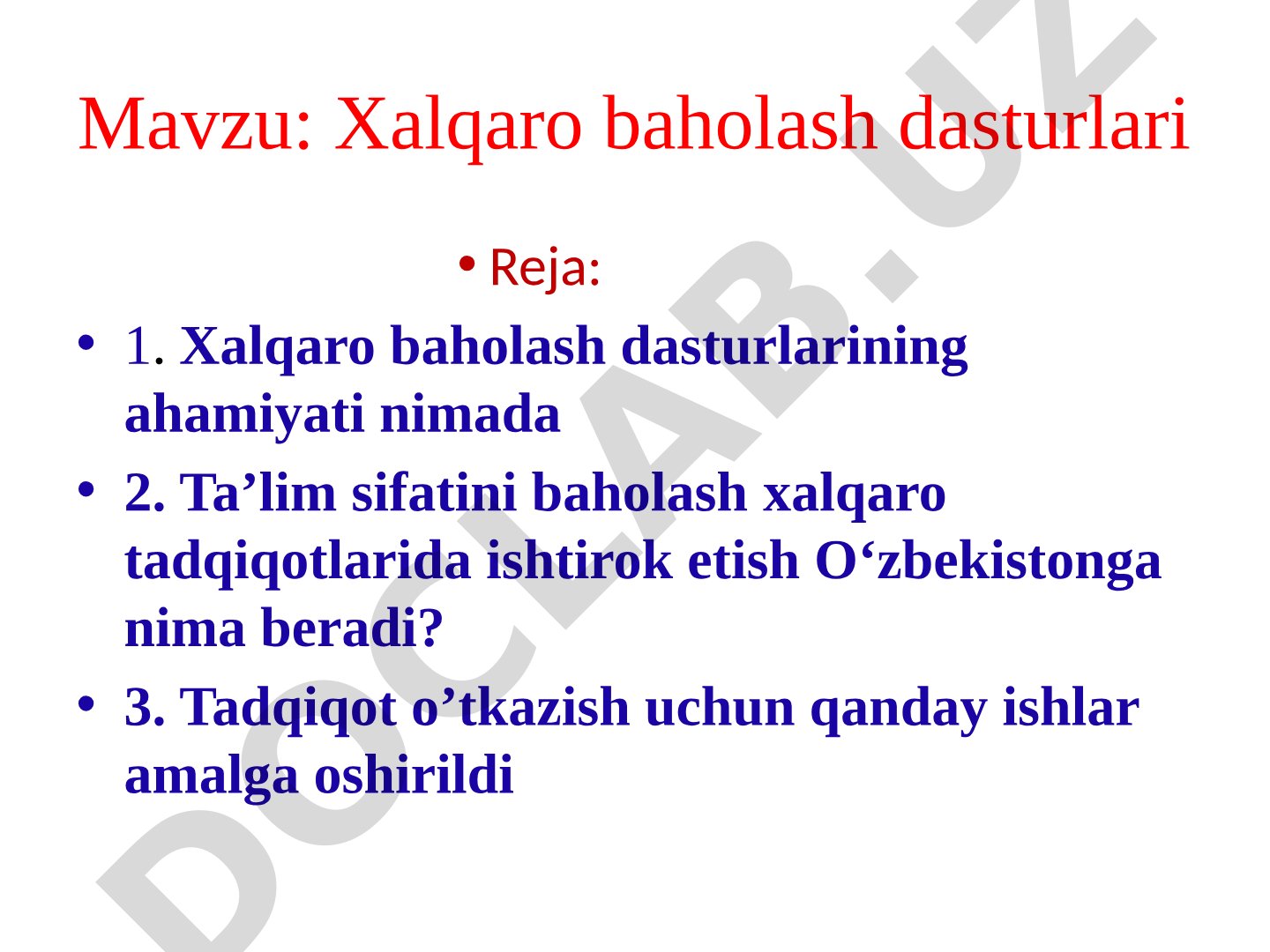 Xalqaro baholash dasturlari