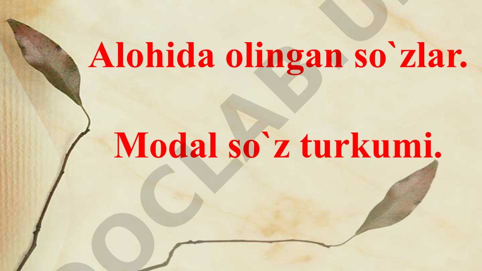 Modal so'zlar turlari va ularning ma'nolari