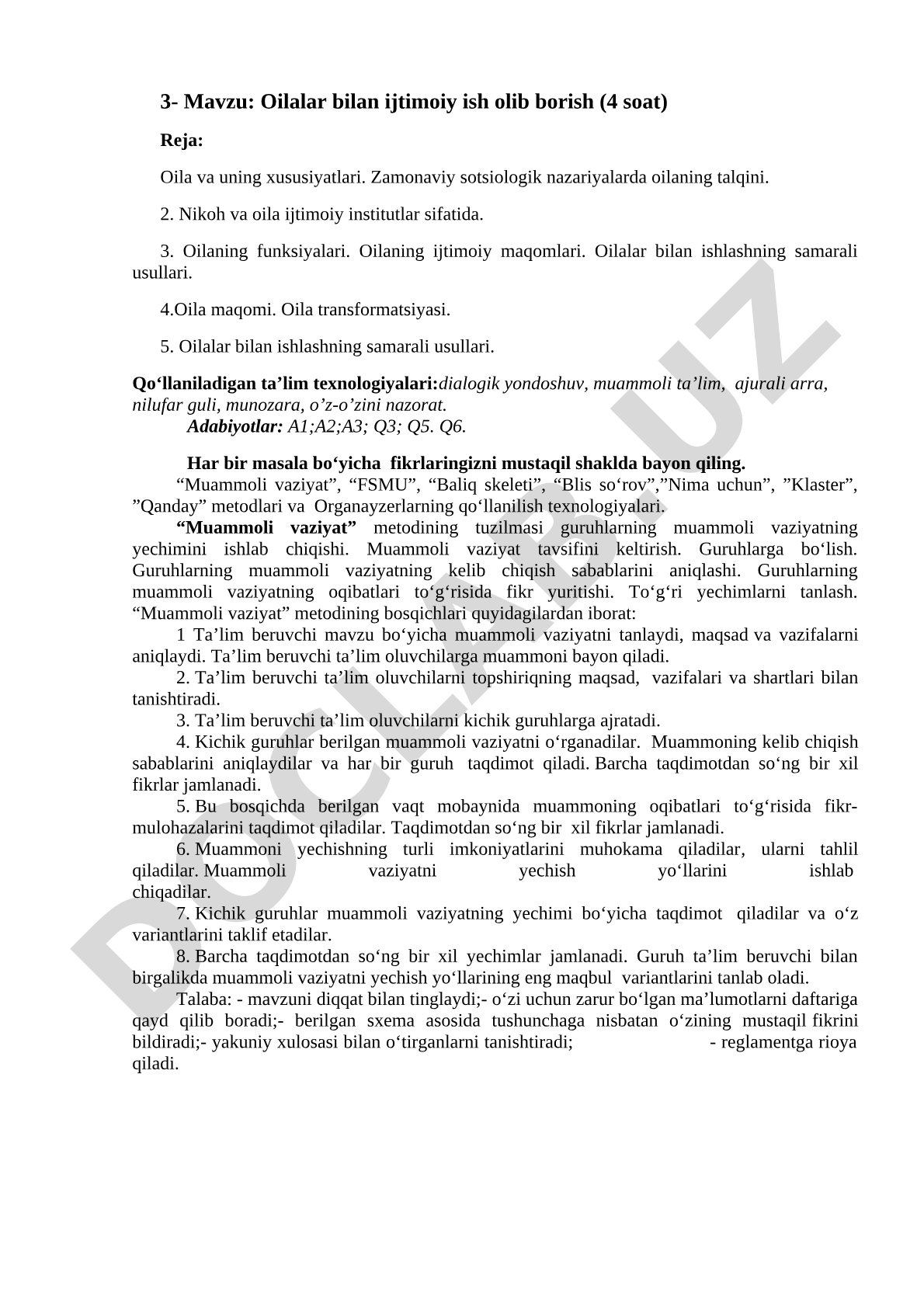 Oilalar bilan ijtimoiy ish olib borish