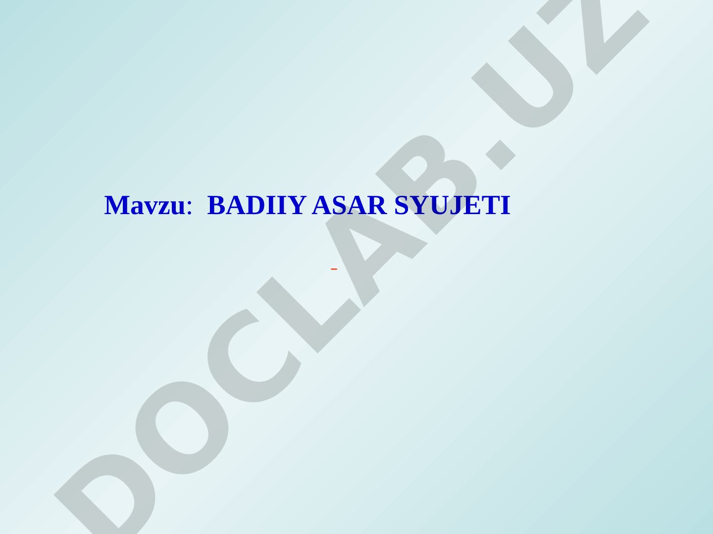 BADIIY ASAR SYUJETI