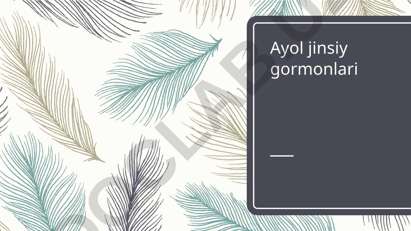 Ayol jinsiy gormonlari va ularning organizmdagi vazifalari