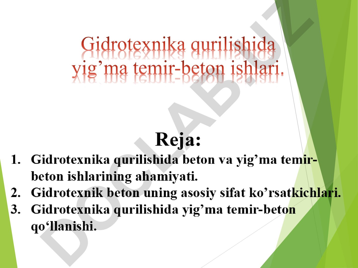 Beton va yig'ma temir-beton ishlari texnologiyasi