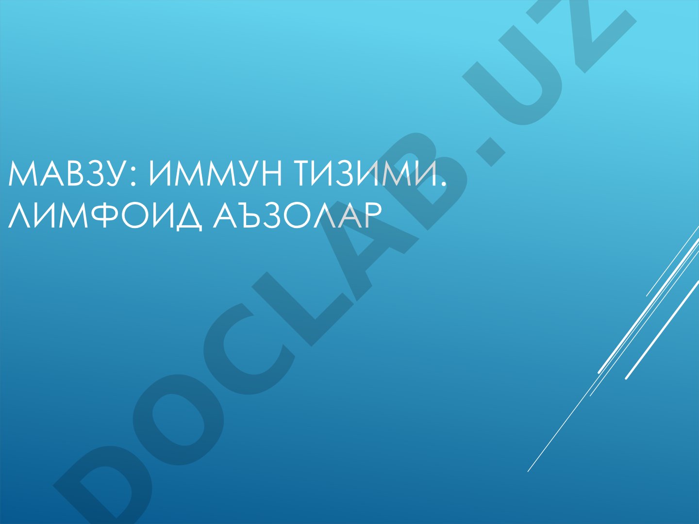 Иммун тизими. Лимфоид аъзолар