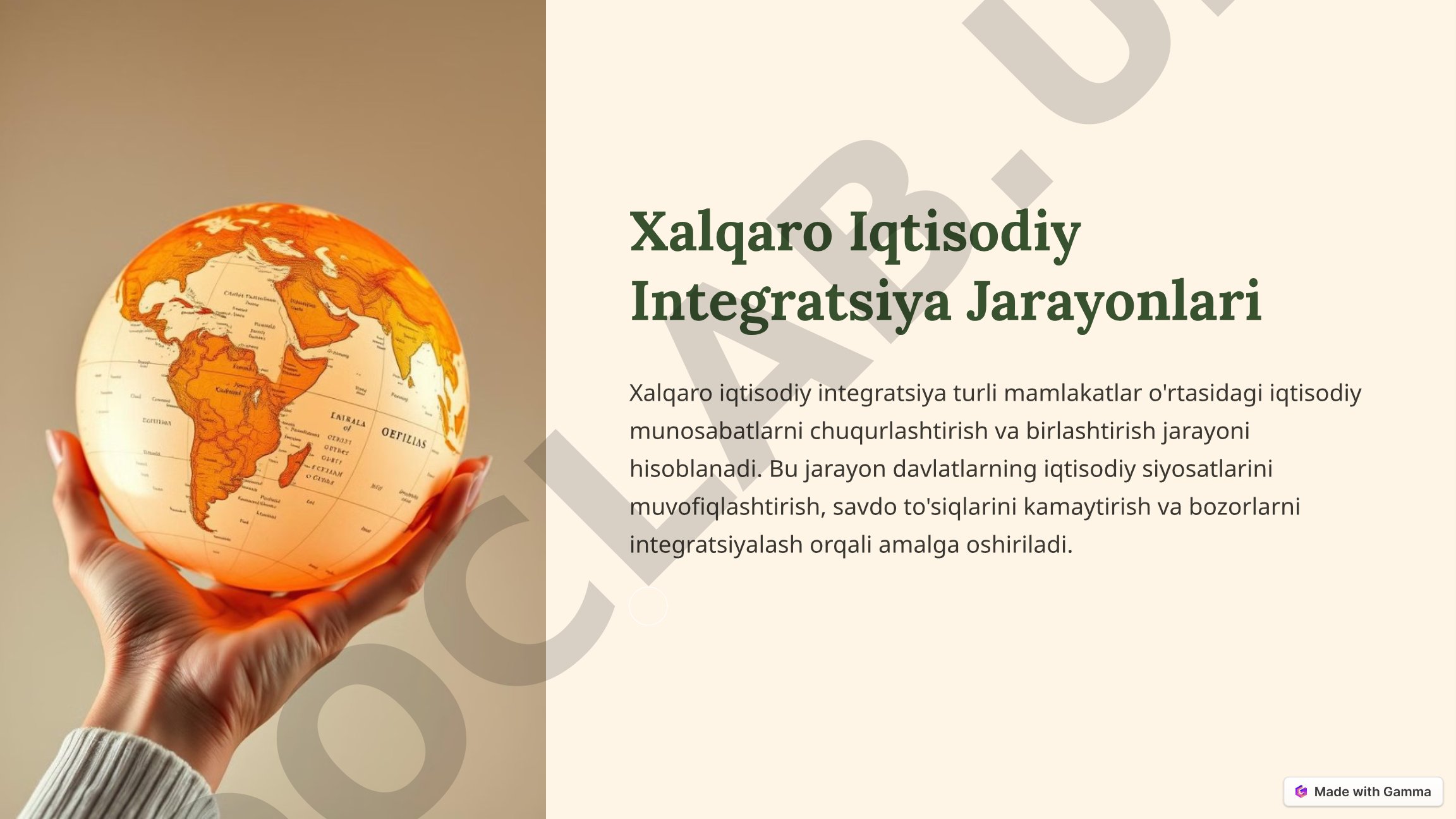 Xalqaro Iqtisodiy Integratsiya Jarayonlari