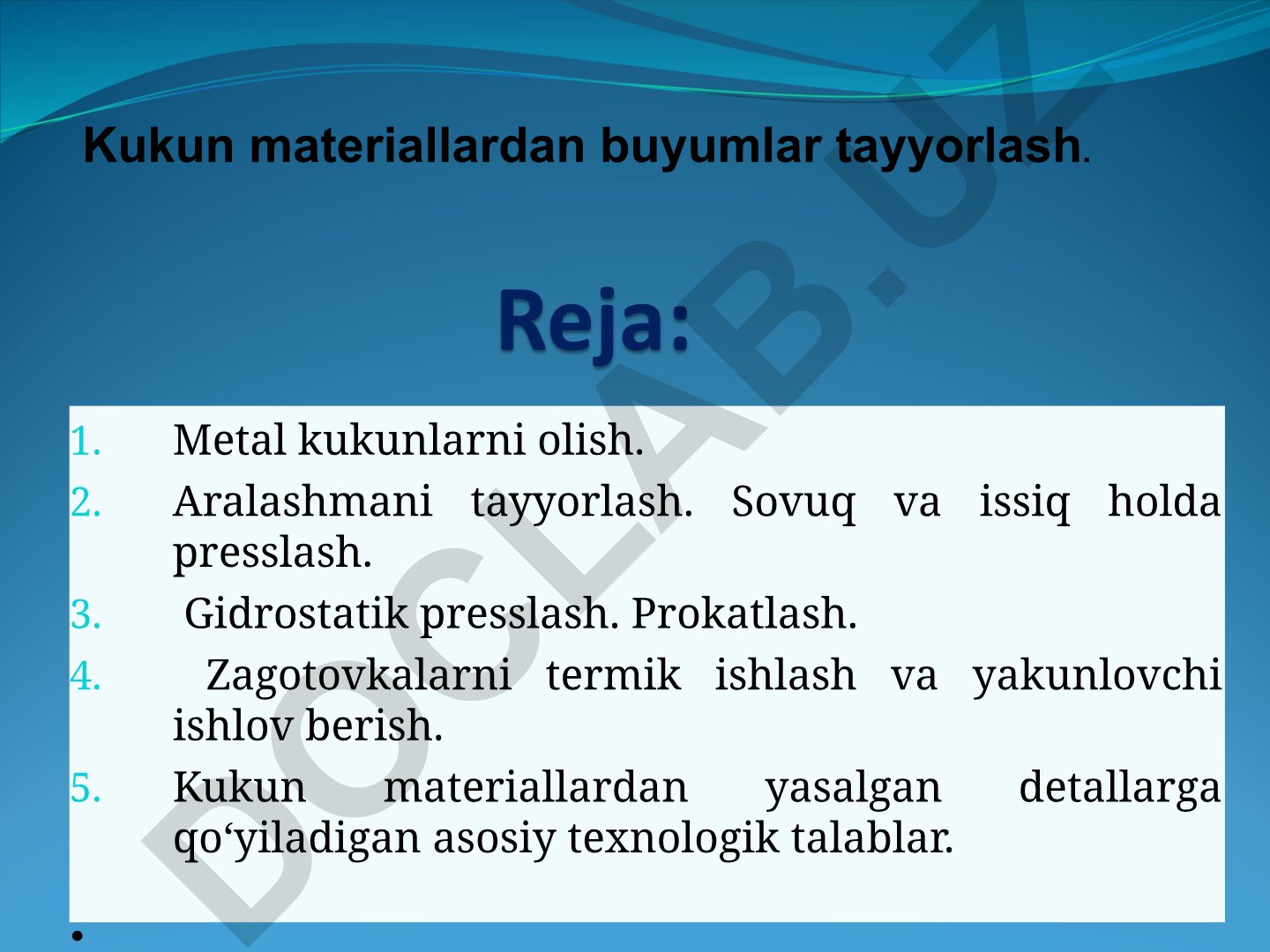Kukun metallurgiyasi: tarixi, texnologiyasi va detallar tayyorlash