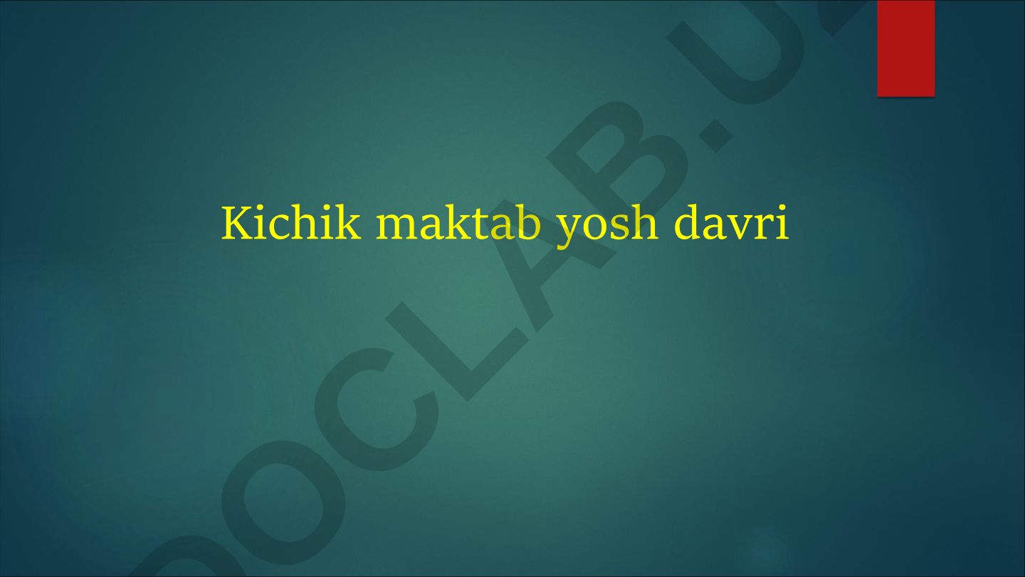 Kichik maktab yosh davri