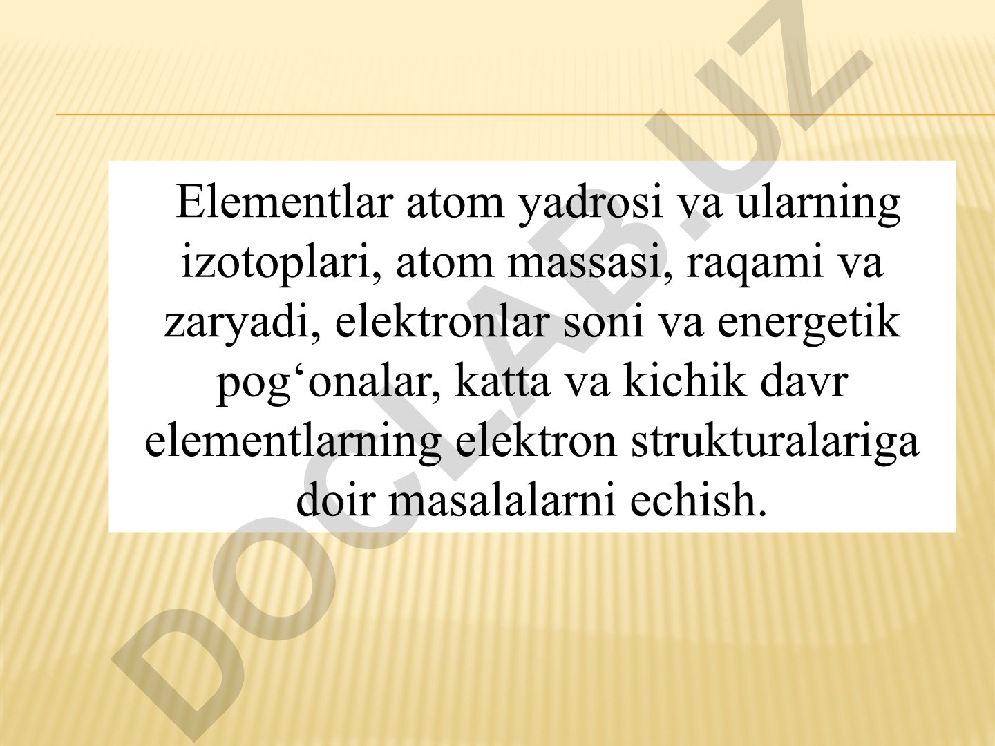 Elementlar atom yadrosi va elektron strukturalari