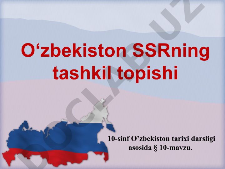 O‘zbekiston SSRning tashkil topishi