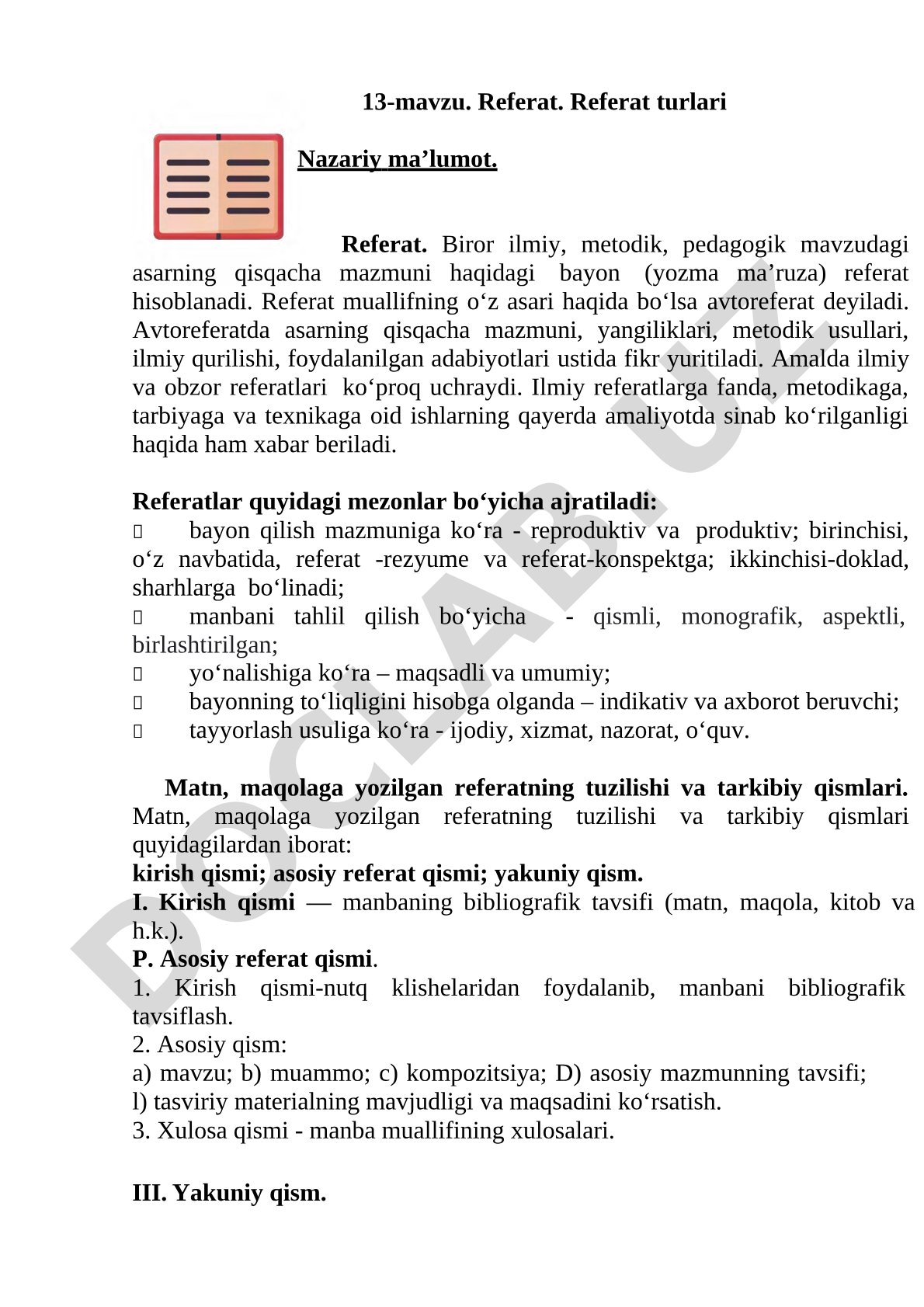Referat turlari
