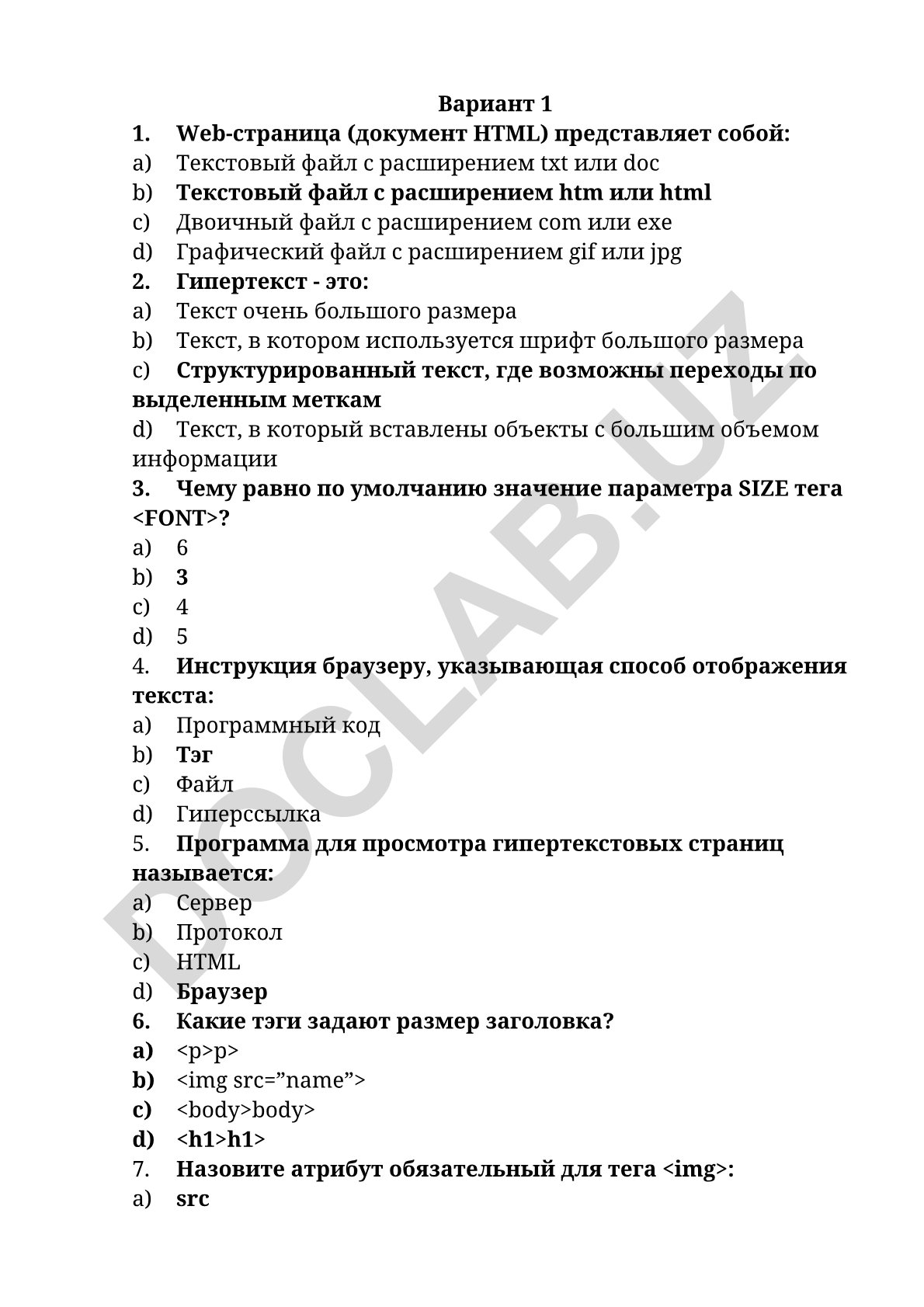 HTML va veb-sahifalar asoslari