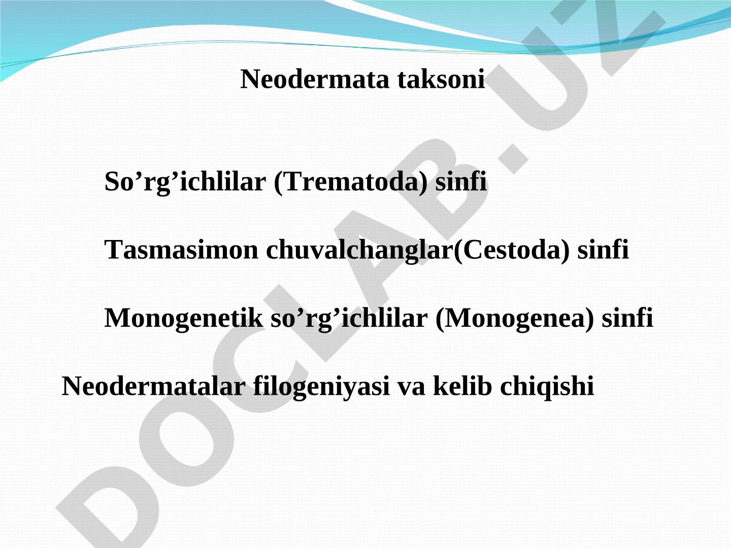 Neodermatalar filogeniyasi va kelib chiqishi