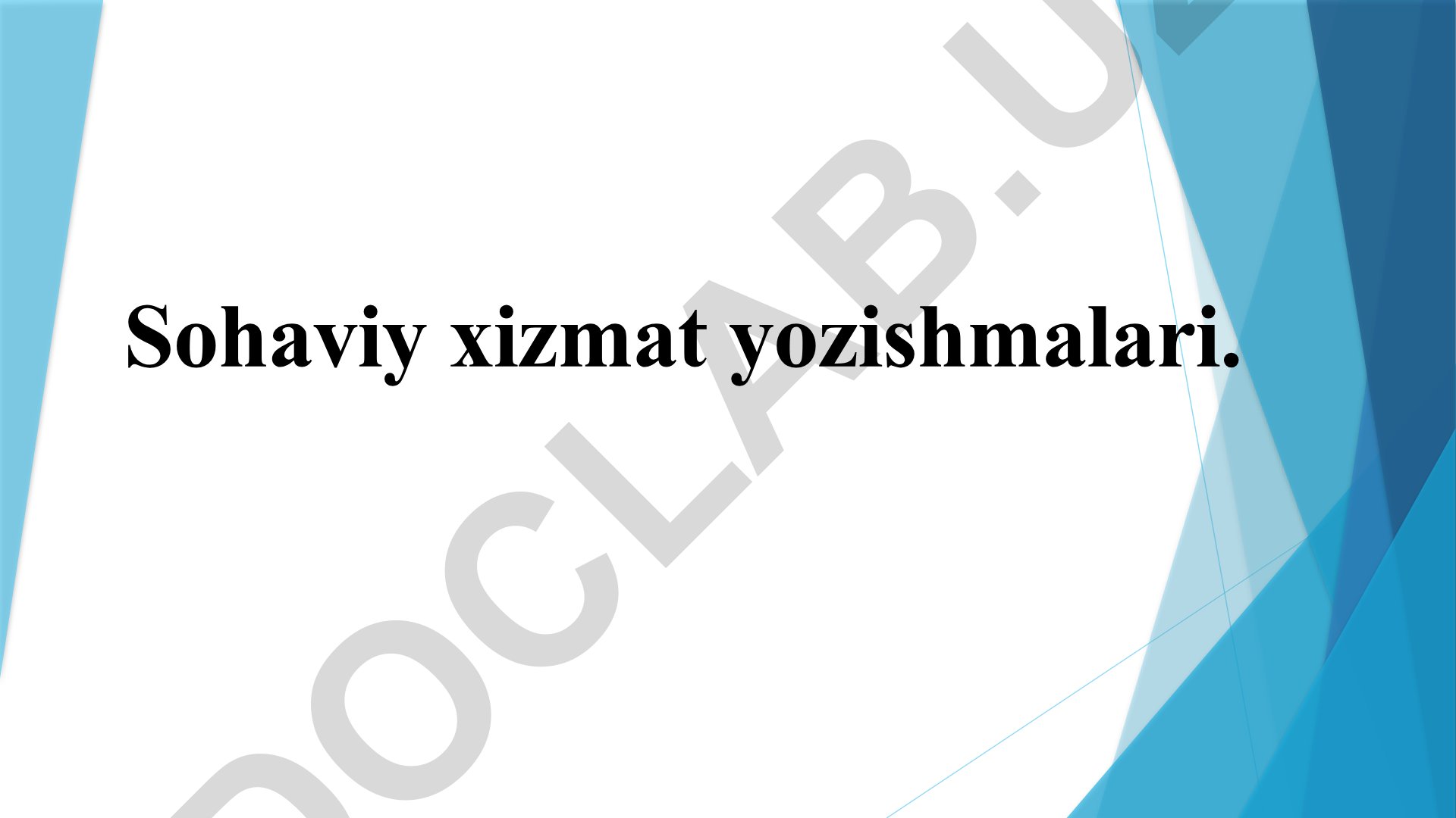 Sohaviy xizmat yozishmalari va ularning qo'llanilishi
